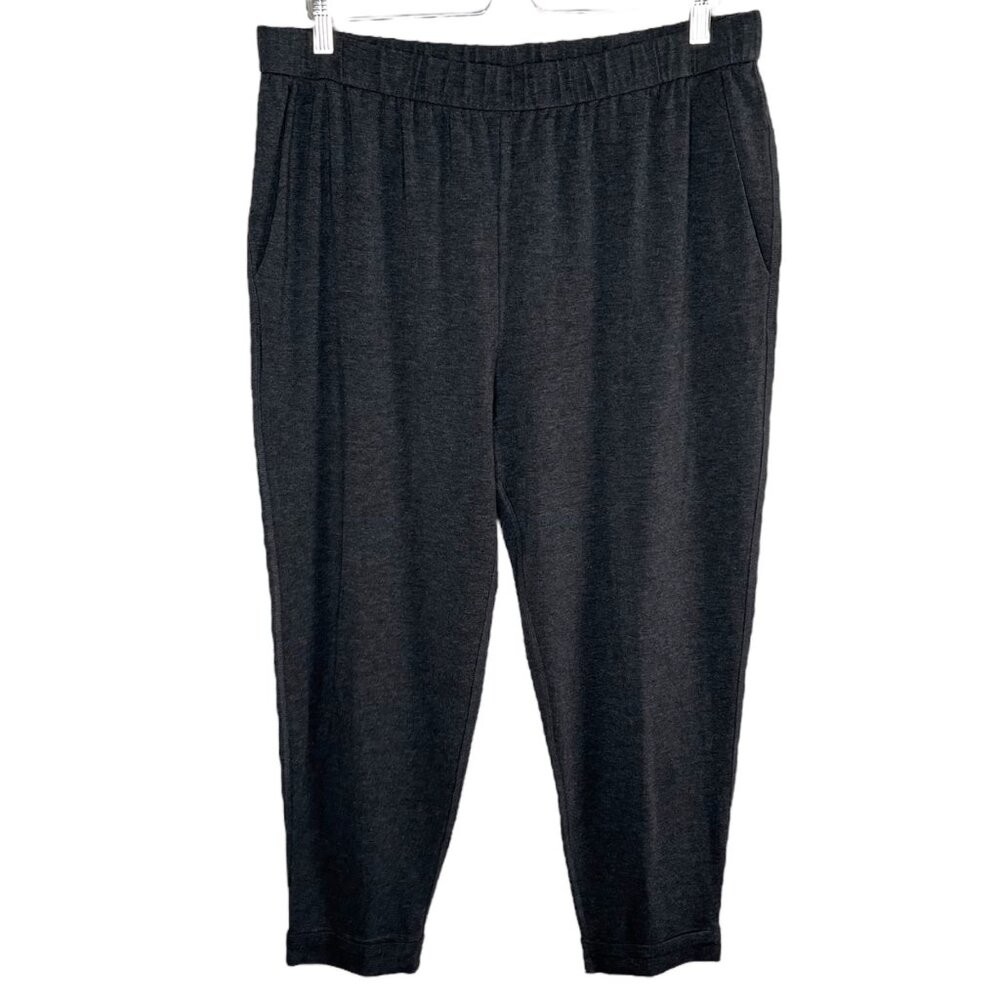 Eileen Fisher Womens Charcoal Gray Tencel Pull On Waist Pants Med